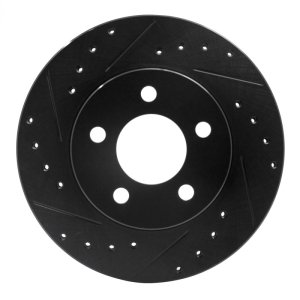 Ford Ranger Brake Rotor (1) - Front Left - R1 Concepts - Drilled & Slotted - Black - `95-`02